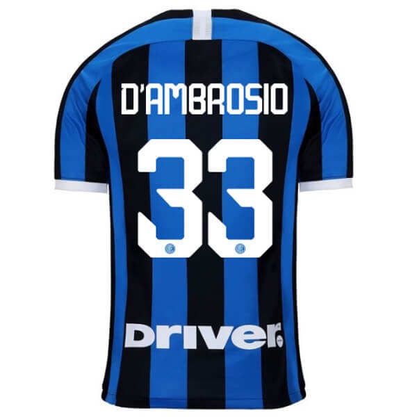 Camiseta Inter Milan NO.33 D'Ambrosio Primera equipo 2019-20 Azul